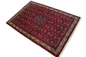 Vintage Tribal Red 3'7X5'4 Hamedan Persian Rug