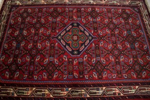 Vintage Tribal Red 3'7X5'4 Hamedan Persian Rug