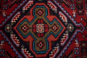 Vintage Tribal Red 3'7X5'4 Hamedan Persian Rug