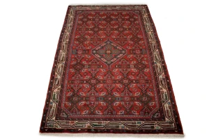 Red Vintage Tribal 3'5X5 Floral Hamedan Persian Rug