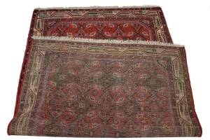 Red Vintage Tribal 3'5X5 Floral Hamedan Persian Rug