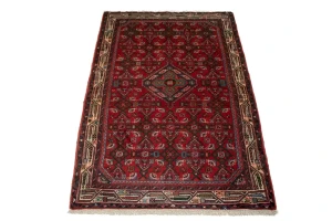 Red Vintage Tribal 3'5X5 Floral Hamedan Persian Rug