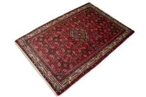 Red Vintage Tribal 3'5X5 Floral Hamedan Persian Rug