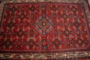Red Vintage Tribal 3'5X5 Floral Hamedan Persian Rug