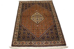 Vintage Floral Orange 4X5 Bidjar Persian Rug