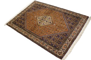 Vintage Floral Orange 4X5 Bidjar Persian Rug