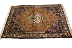 Vintage Floral Orange 4X5 Bidjar Persian Rug