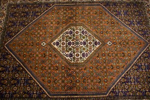 Vintage Floral Orange 4X5 Bidjar Persian Rug