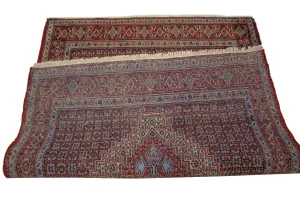 Purple-navy Vintage Floral Geometric 4X5 Bidjar Sanneh Persian Oriental Rug