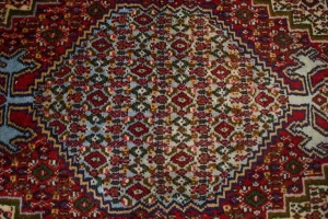 Purple-navy Vintage Floral Geometric 4X5 Bidjar Sanneh Persian Oriental Rug