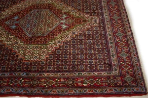 Purple-navy Vintage Floral Geometric 4X5 Bidjar Sanneh Persian Oriental Rug