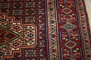 Purple-navy Vintage Floral Geometric 4X5 Bidjar Sanneh Persian Oriental Rug