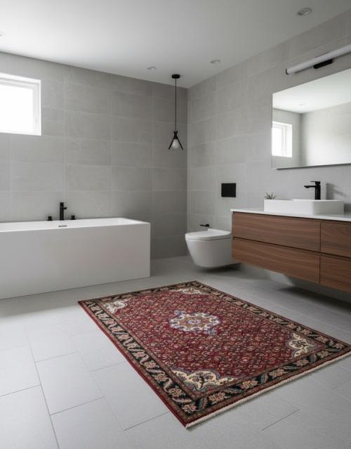 Vintage Floral Red 4X5 Gholtogh Persian Rug