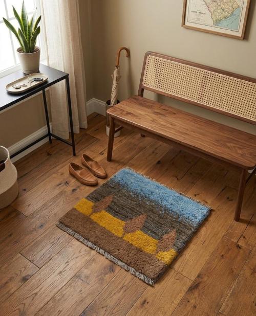 Multicolored Stripes Tribal 1'3X1'6 Gabbeh Persian Rug