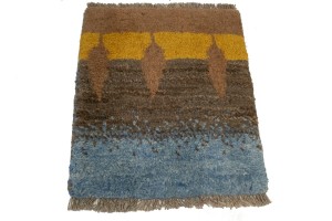 Multicolored Stripes Tribal 1'3X1'6 Gabbeh Persian Rug