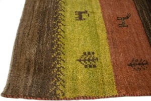 Multicolored Tribal Stripes 3X5 Gabbeh Persian Rug