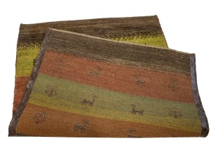 Multicolored Tribal Stripes 3X5 Gabbeh Persian Rug