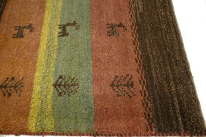Multicolored Tribal Stripes 3X5 Gabbeh Persian Rug