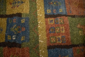 Brown & Olive Checkered 4X5 Gabbeh Persian Rug