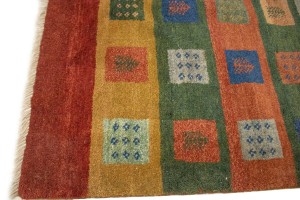 Multicolored Stripes Tribal 2'7X3'8 Gabbeh Persian Rug