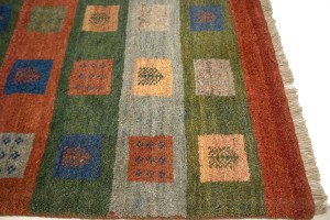 Multicolored Stripes Tribal 2'7X3'8 Gabbeh Persian Rug