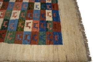 Border Checker Tribal 2'6X3'8 Gabbeh Persian Rug
