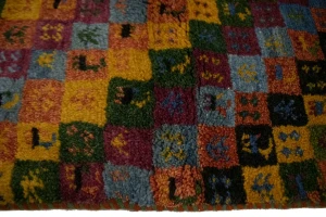 Multicolored Tribal Checker 3X4 Gabbeh Persian Rug