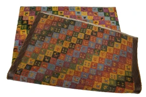 Multicolored Tribal Checker 3X4 Gabbeh Persian Rug
