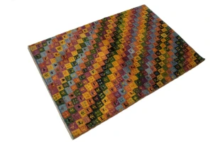 Multicolored Tribal Checker 3X4 Gabbeh Persian Rug