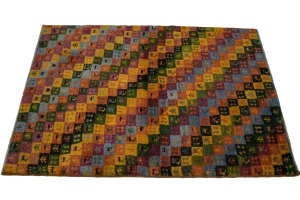 Multicolored Tribal Checker 3X4 Gabbeh Persian Rug