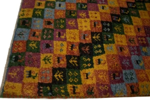 Multicolored Tribal Checker 3X4 Gabbeh Persian Rug