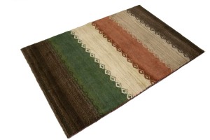 Vintage Tribal Stripes 3'5X5'3 Gabbeh Persian Rug