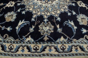 Navy Blue Floral Classic 3X4'5 Nain Persian Rug