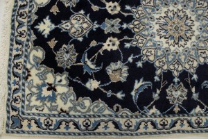 Navy Blue Floral Classic 3X4'5 Nain Persian Rug