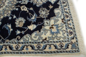 Navy Blue Floral Classic 3X4'5 Nain Persian Rug