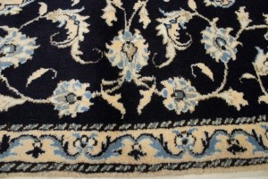 Navy Blue Floral Classic 2'7X6'2 Nain Persian Runner Rug