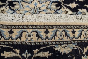 Navy Blue Floral Classic 2'7X6'2 Nain Persian Runner Rug