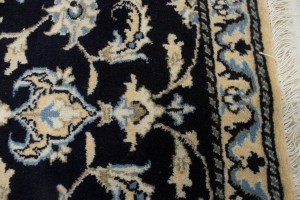 Navy Blue Floral Classic 2'7X6'2 Nain Persian Runner Rug