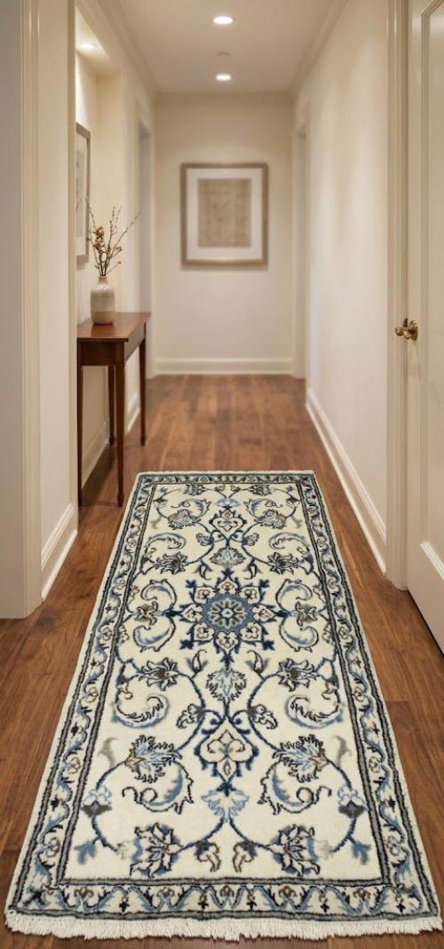 2'2 X 4'6 Cream Nain Hand Knotted Persian Wool Rug