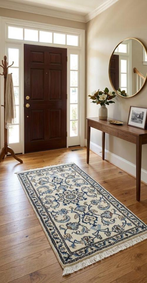Cream Floral Classic 2'4X4'6 Nain Persian Rug