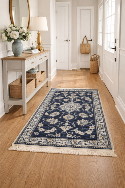 Navy Blue Floral Classic 2'3X4'6 Nain Persian Rug