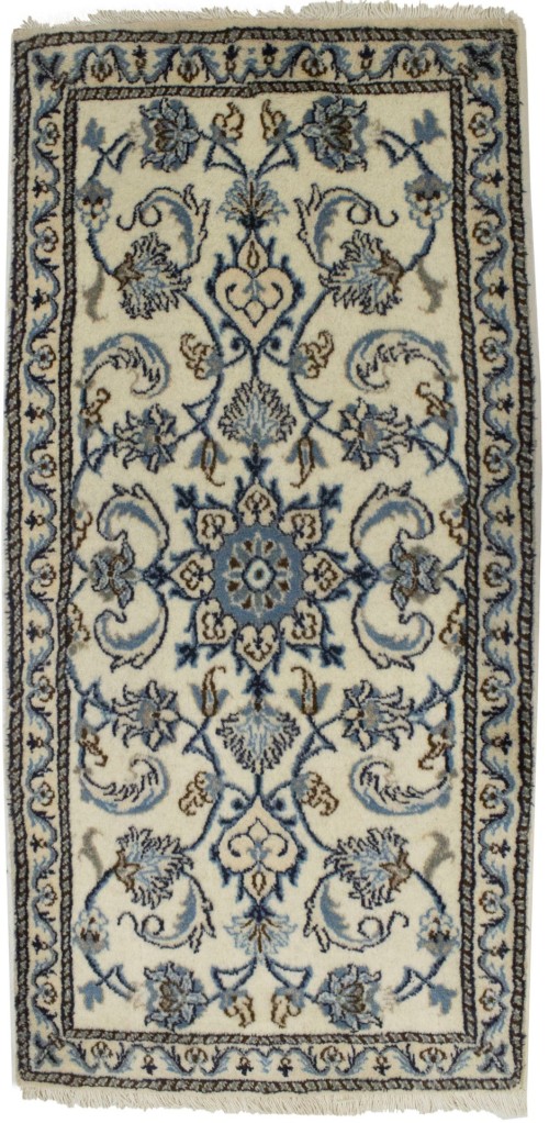 Cream Classic Floral 2'2X4'7 Nain Persian Rug
