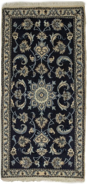 Navy Blue Floral Classic 2'3X4'7 Nain Persian Rug
