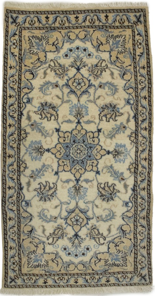 Cream Classic Floral 2'4X4'5 Nain Persian Rug