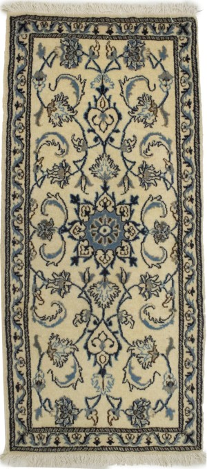 Cream Classic Floral 2'2X4'9 Nain Persian Rug
