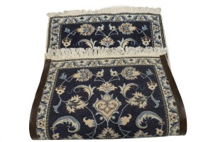 Navy Blue Classic Floral 2'5X4'3 Nain Persian Oriental Rug