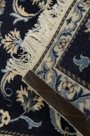 Navy Blue Classic Floral 2'5X4'3 Nain Persian Oriental Rug