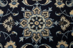 Navy Blue Classic Floral 2'5X4'3 Nain Persian Oriental Rug