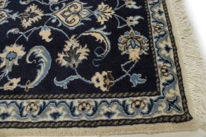 Navy Blue Classic Floral 2'5X4'3 Nain Persian Oriental Rug
