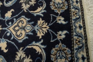 Navy Blue Classic Floral 2'5X4'3 Nain Persian Oriental Rug